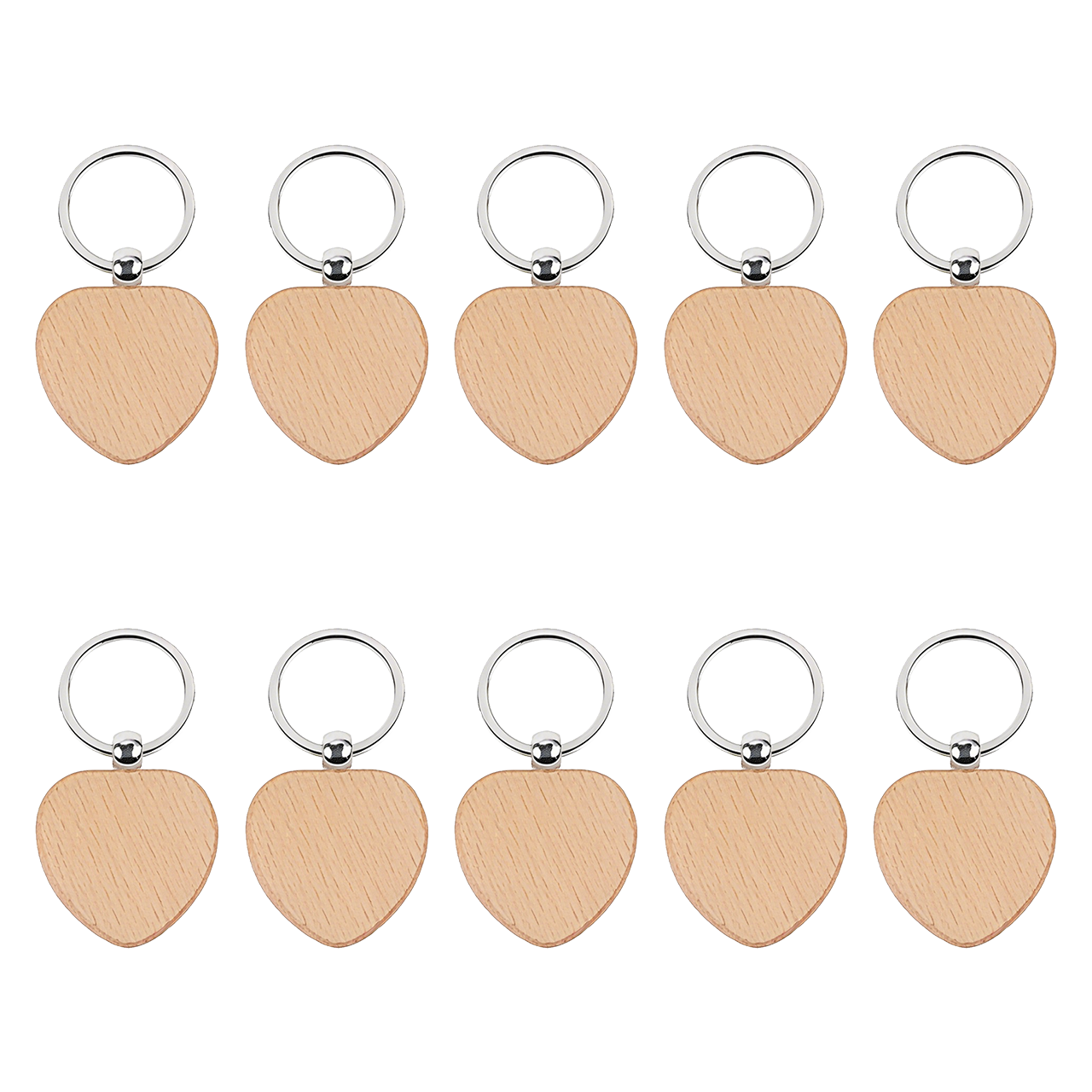 Heart Wooden Keychain (10pcs)