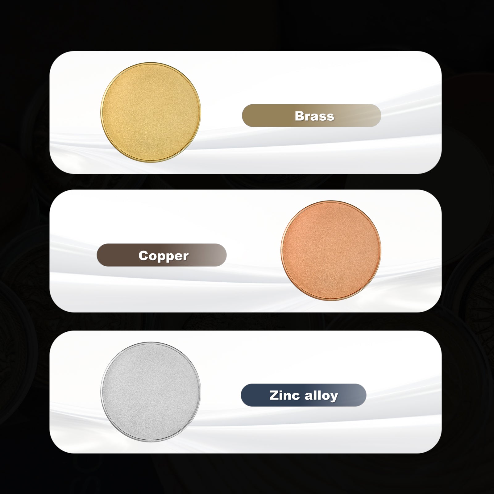 Blank 3mm Metal Coin with Acrylic Protection Box (20pcs)