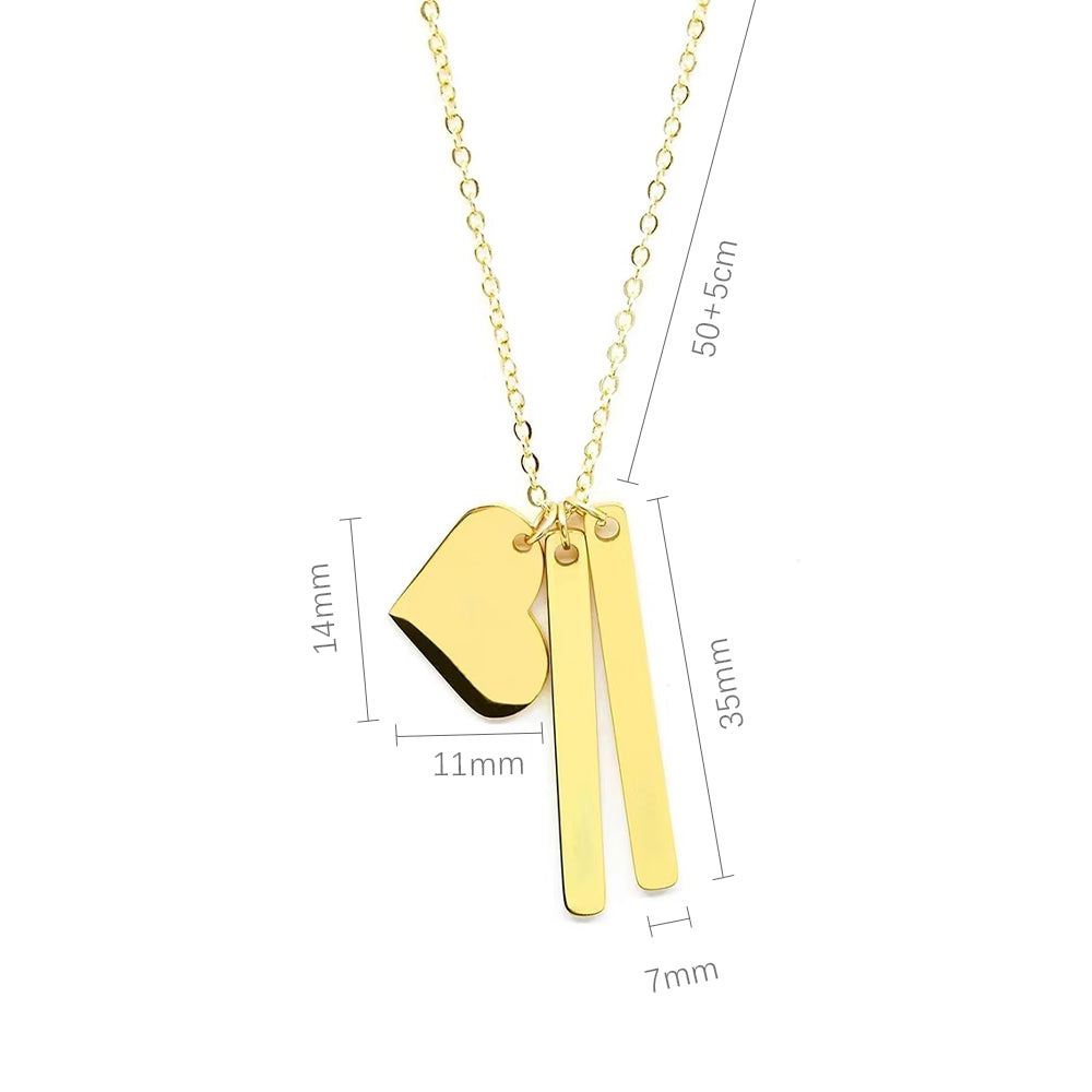 Stainless Steel 3 in 1 Necklace (6pcs)