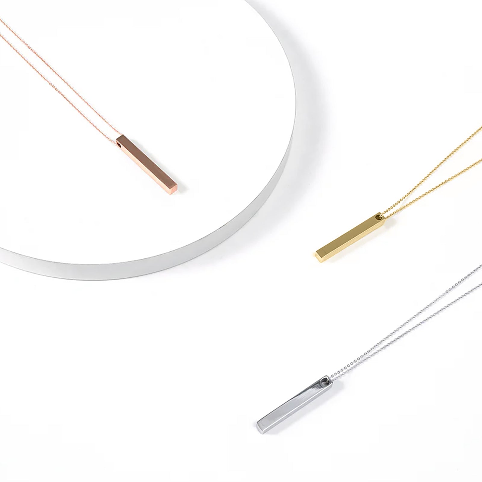Stainless Steel Vertical Bar Necklace (6pcs)