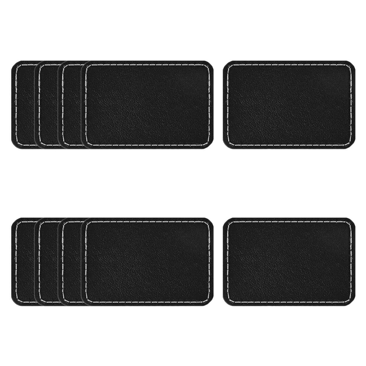 Black Rectangular PU Nameplate (10pcs)