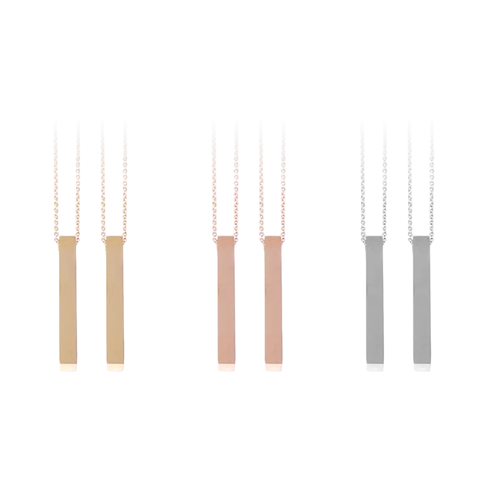 Stainless Steel Vertical Bar Necklace (6pcs)
