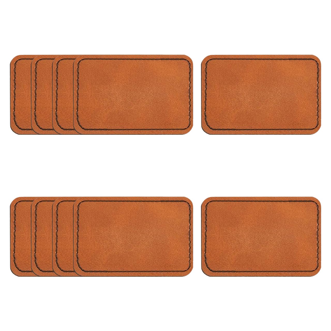 Brown Rectangular PU Nameplate (10pcs)