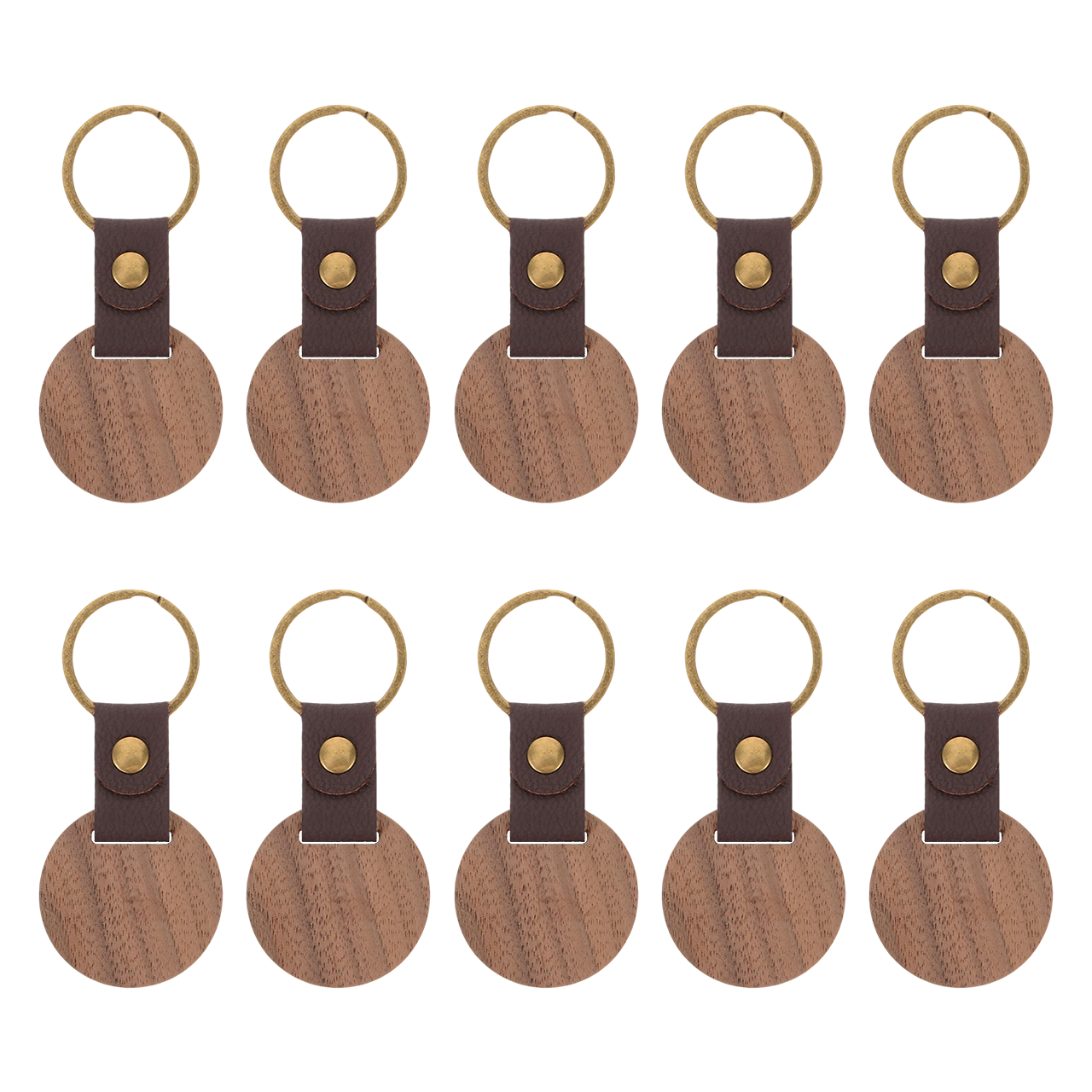 Round Walnut Keychain (10pcs)