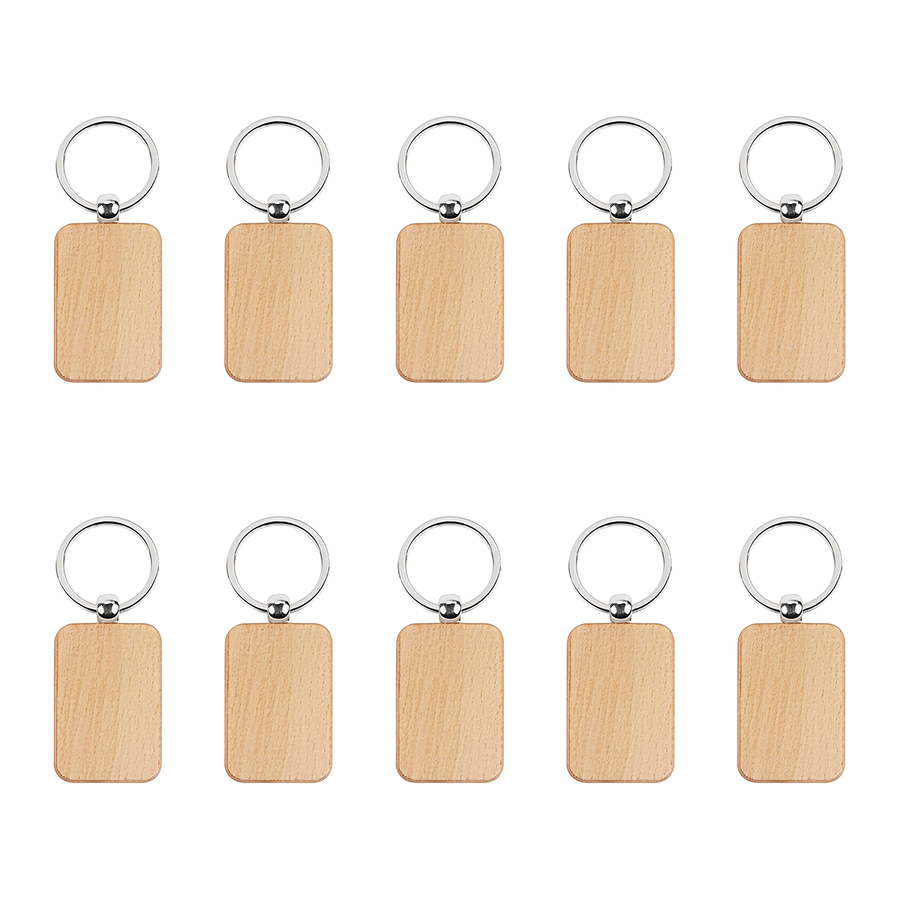 Rectangular Wooden Keychain (10pcs)