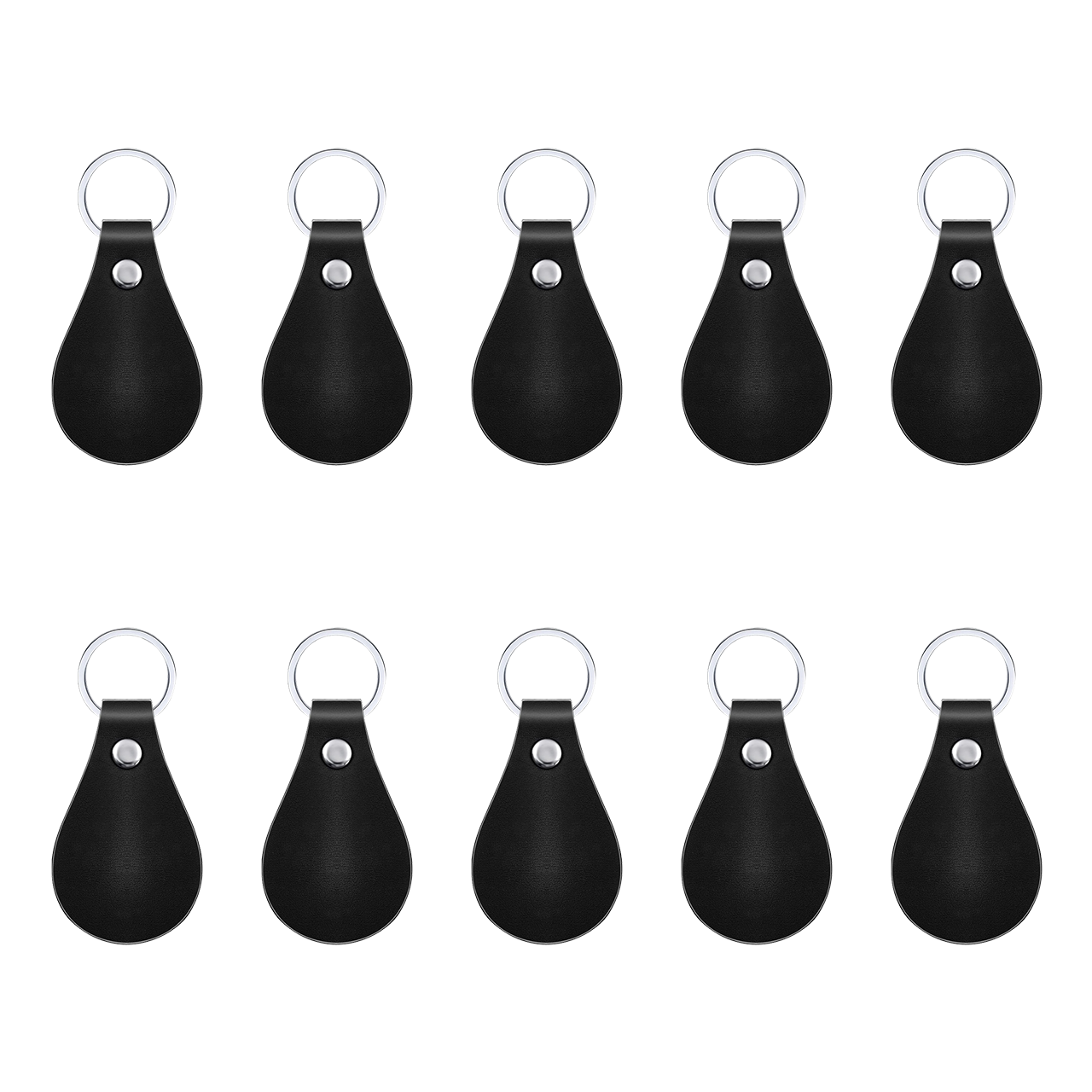 Black PU Leather Keychains (10pcs)