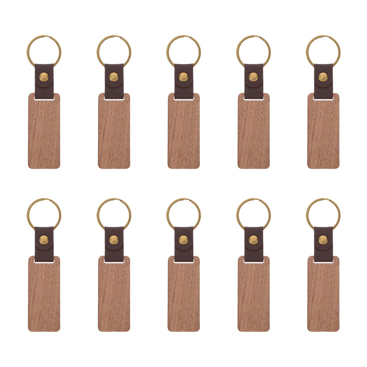 Rectangular Walnut Keychain (10pcs)