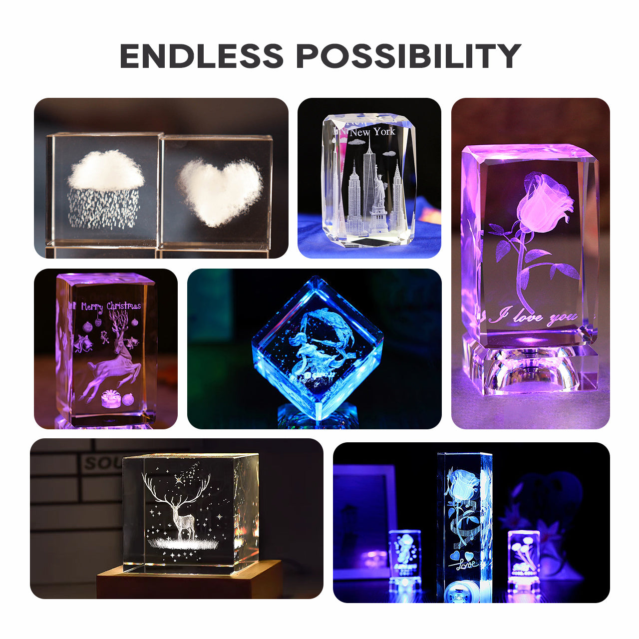 100×50×50mm K9 Crystal Cube