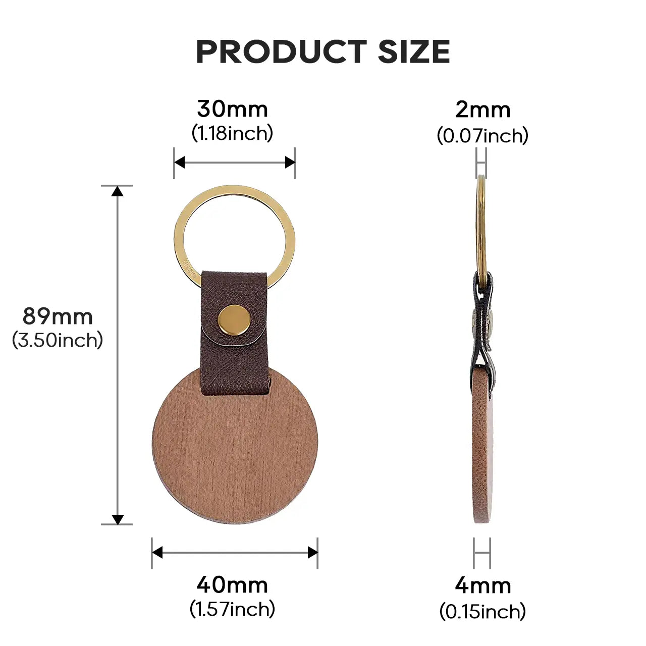 Round Walnut Keychain (10pcs)