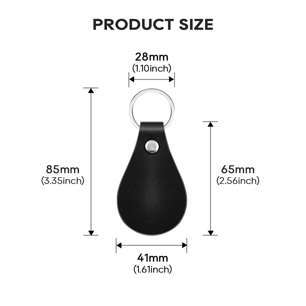 Black PU Leather Keychains (10pcs)