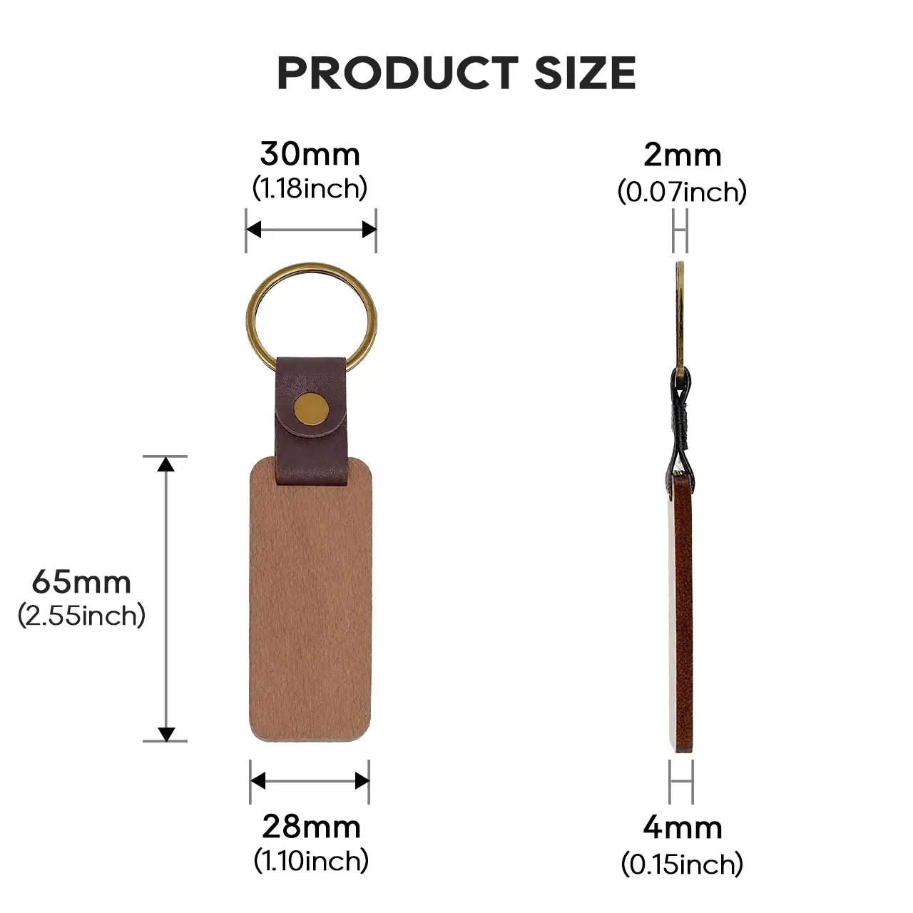 Rectangular Walnut Keychain (10pcs)