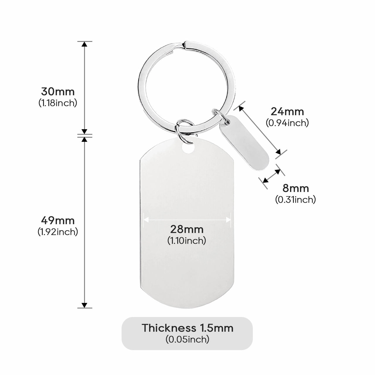 Stainless Steel Keychain (10pcs)