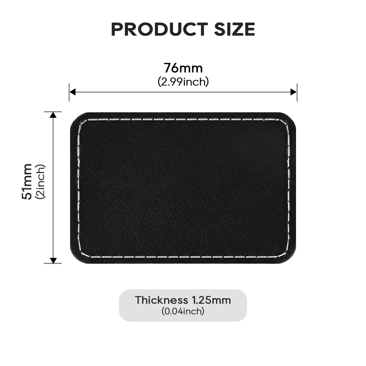 Black Rectangular PU Nameplate (10pcs)