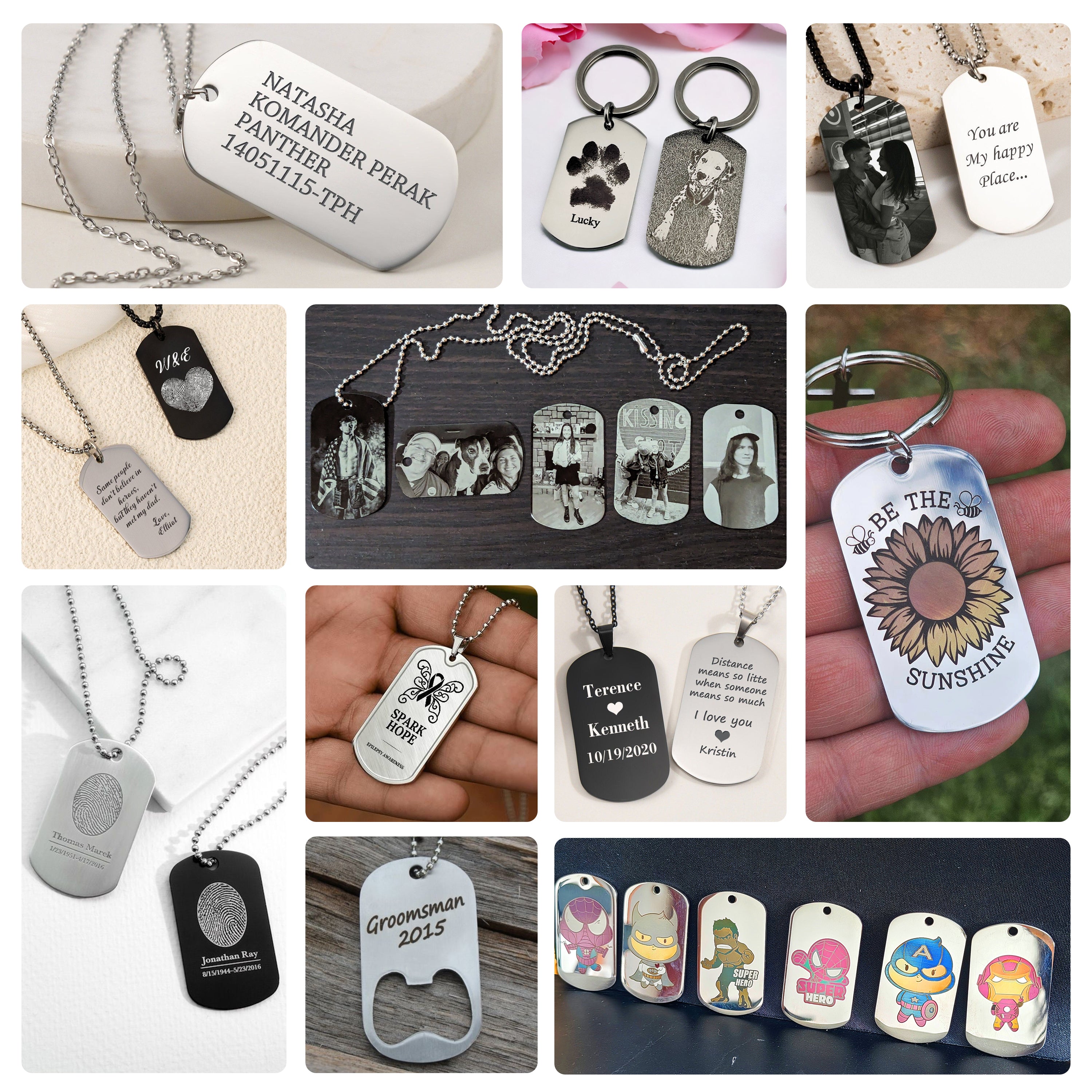 Mirror Stainless Steel Pendants (10pcs)