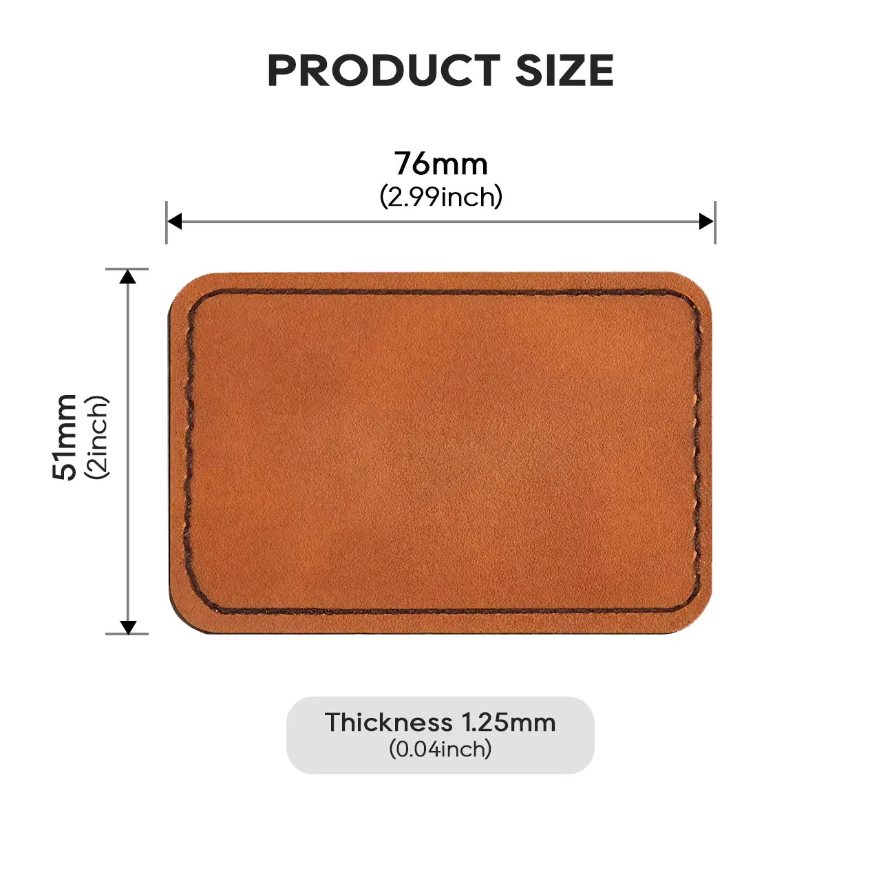 Brown Rectangular PU Nameplate (10pcs)