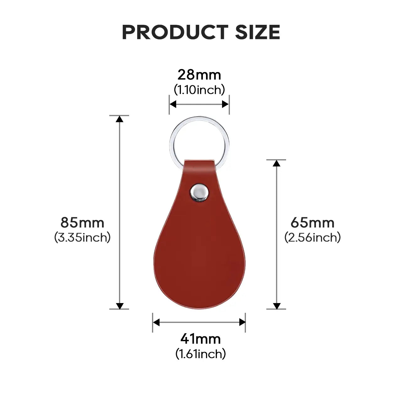 Dark Red PU Leather Keychains (10pcs)