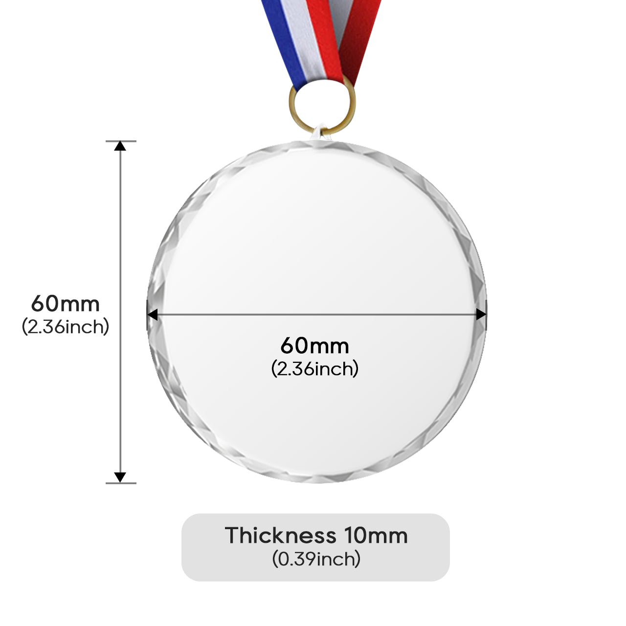 Blank Glass Medal (3pcs)