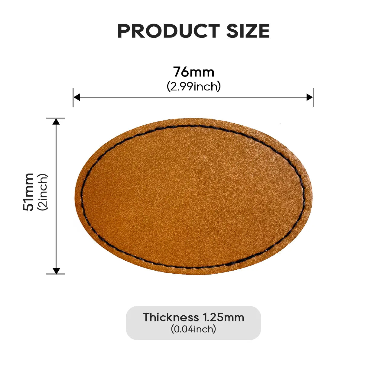 Brown Oval PU Leather Nameplate (10pcs)