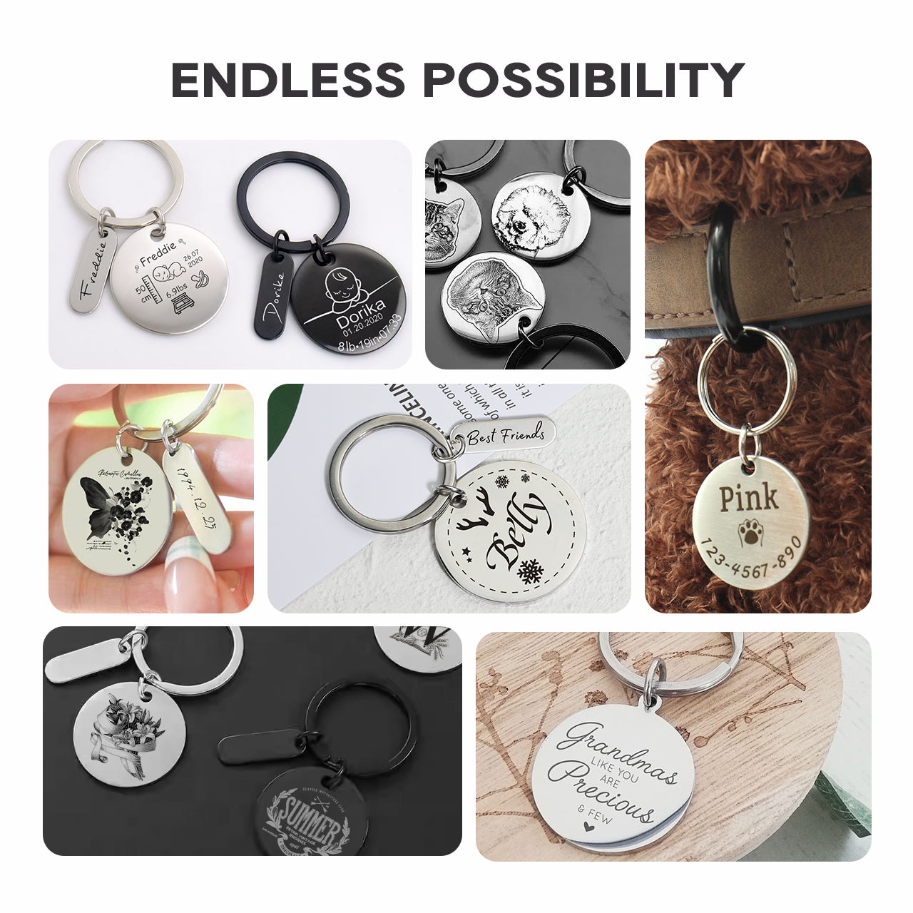 Stainless Steel Keychain (10pcs)
