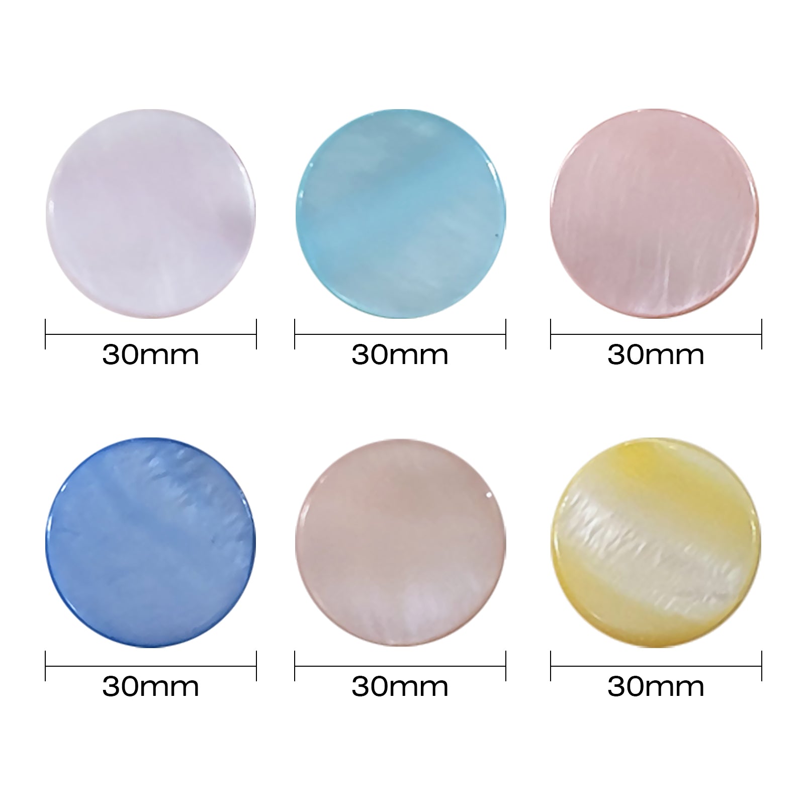 30mm Diameter Blank Natural Shell (30 pcs)