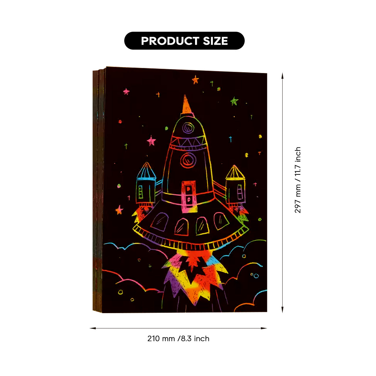 Fluorescent Scratch Paper A4 (50pcs)