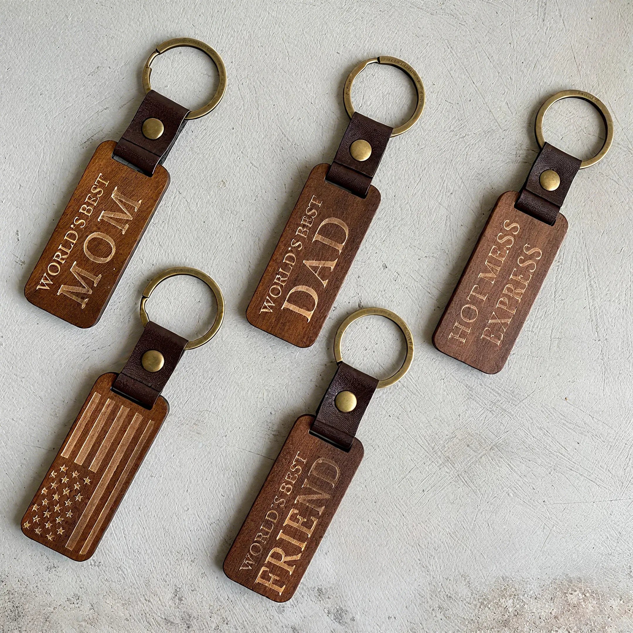Rectangular Walnut Keychain (10pcs)