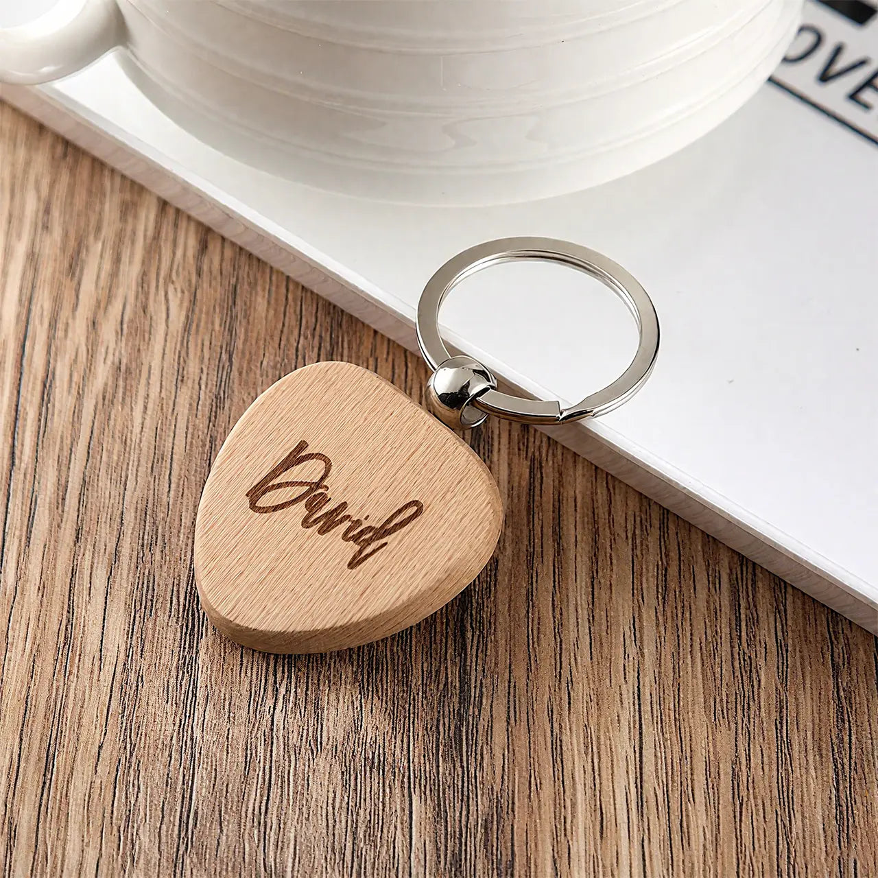 Heart Wooden Keychain (10pcs)
