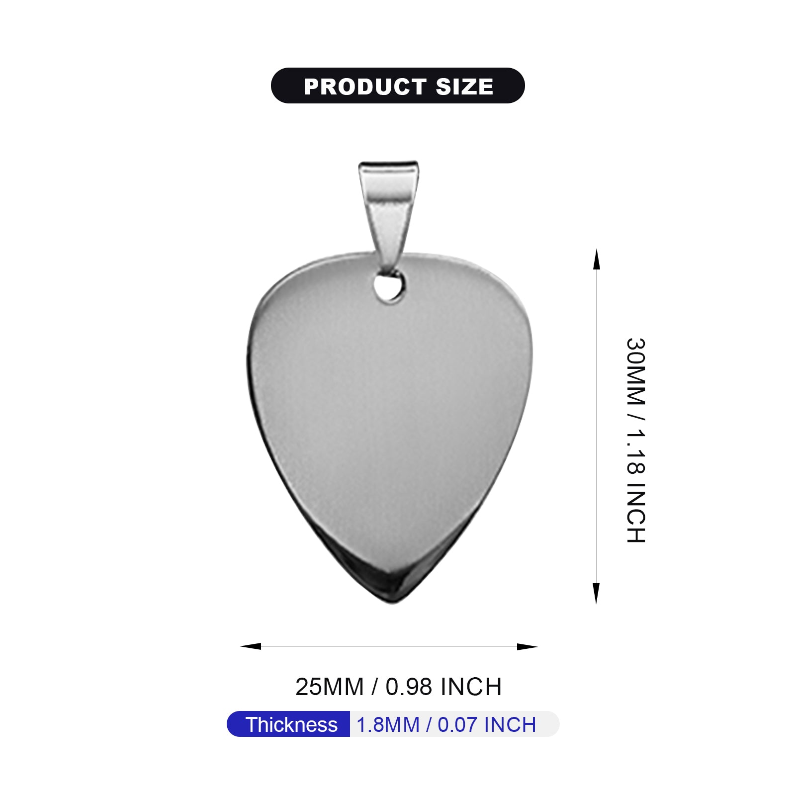 Blank Guitar Pick Necklace (1pcs)