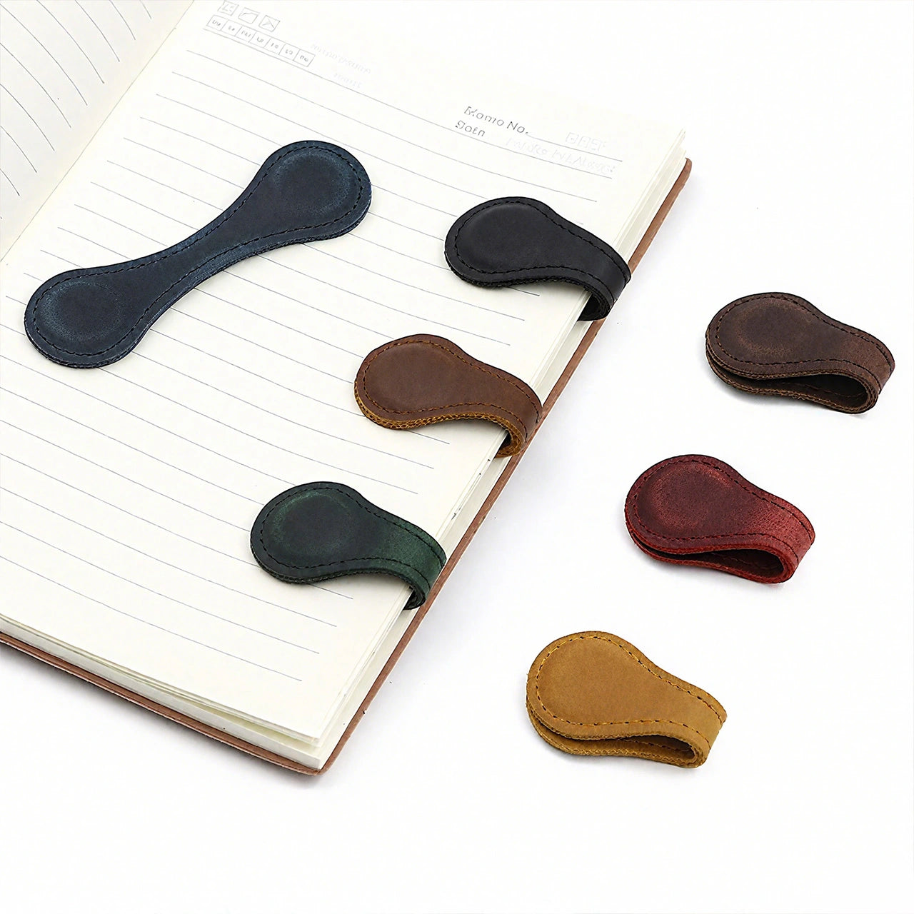 Blue Leather Magnetic Bookmark (5pcs)