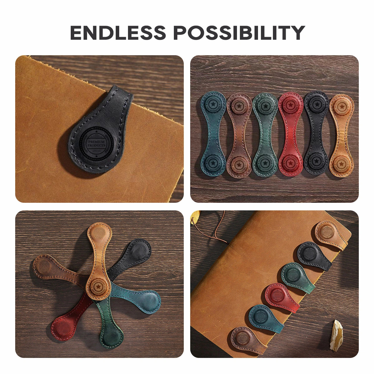 Blue Leather Magnetic Bookmark (5pcs)
