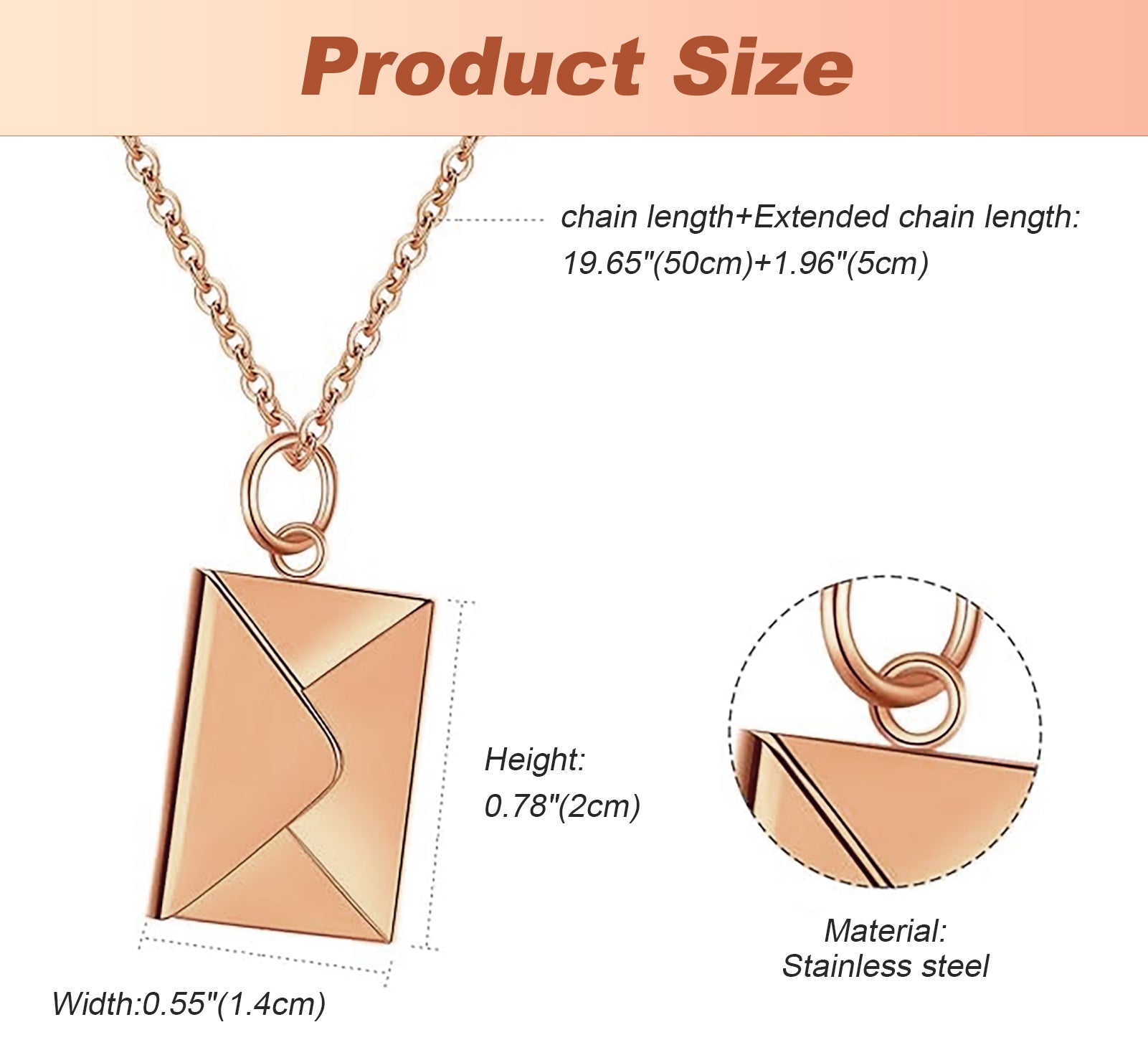 Stainless Steel Envelope Chain (6pcs)