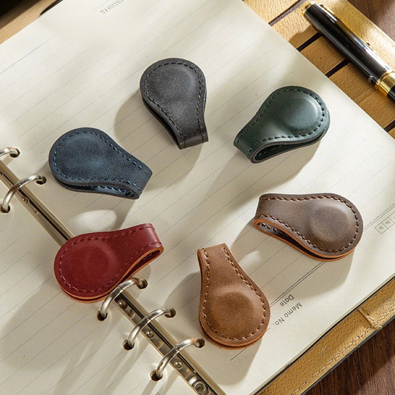 Blue Leather Magnetic Bookmark (5pcs)