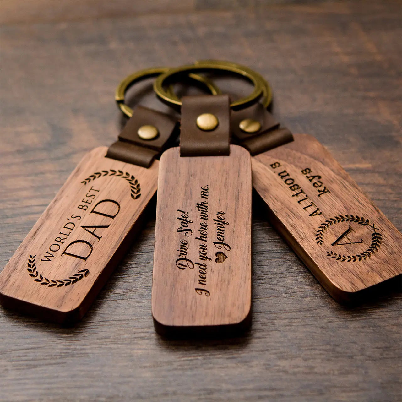 Rectangular Walnut Keychain (10pcs)