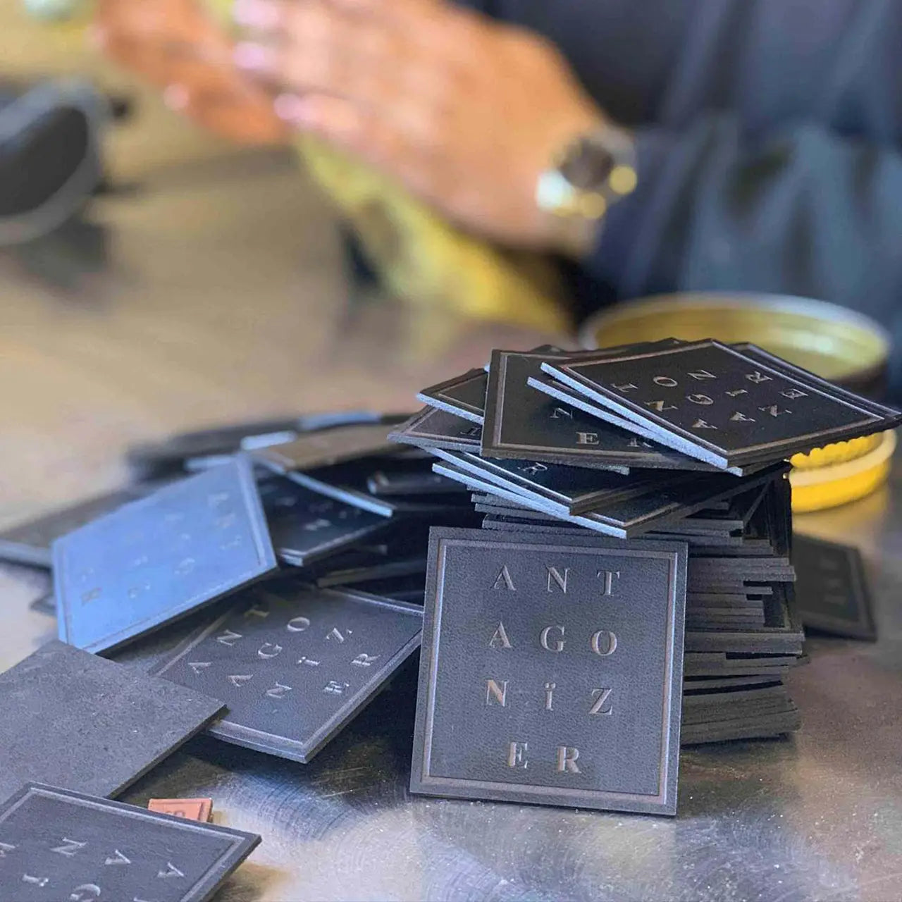 Black Rectangular PU Nameplate (10pcs)