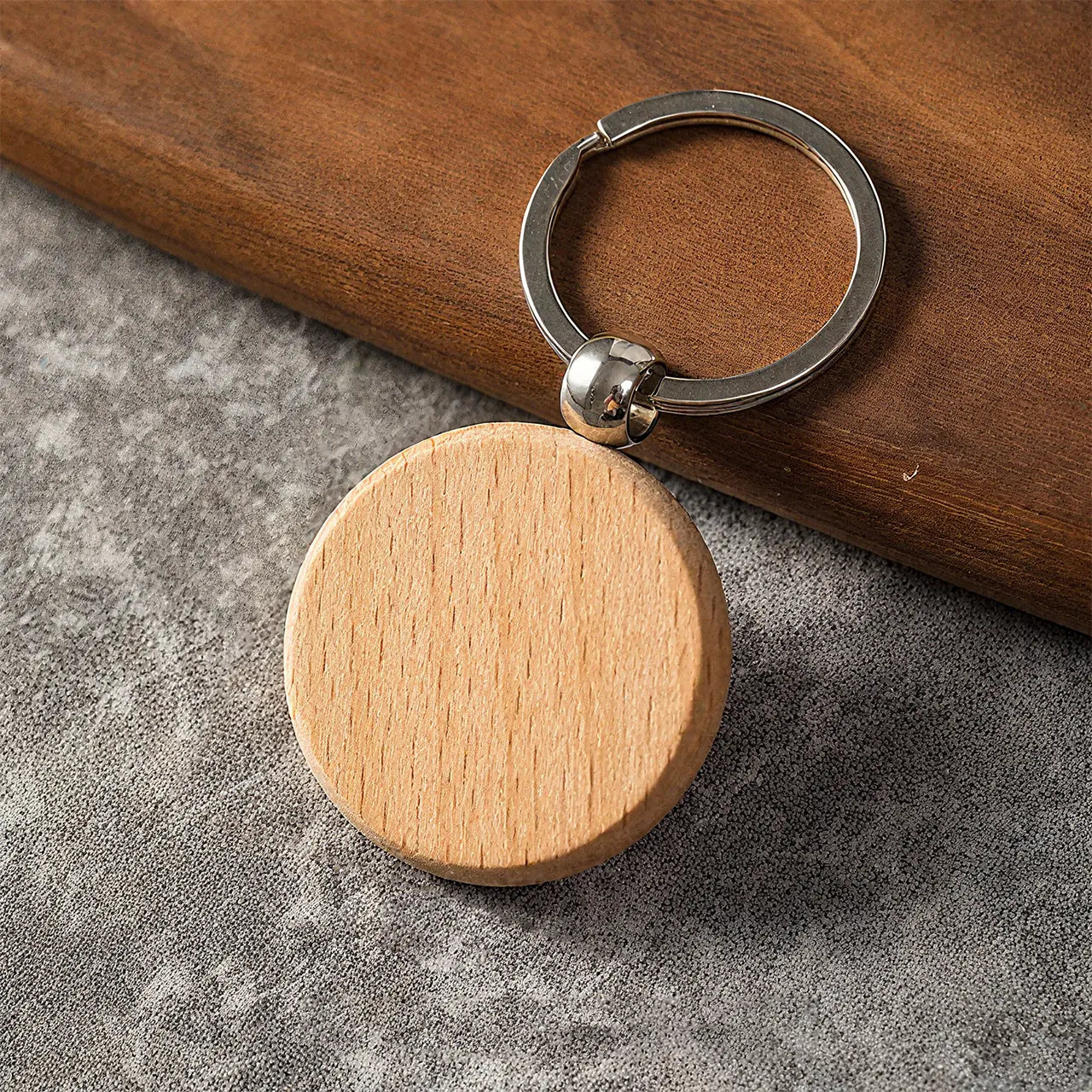 Round Wooden Keychain (10pcs)