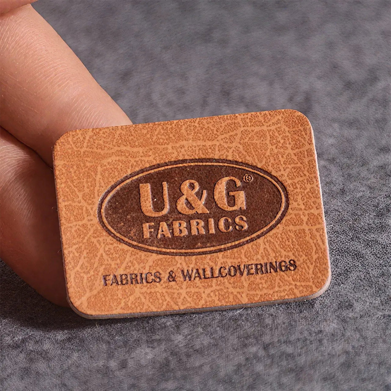 Brown Rectangular PU Nameplate (10pcs)