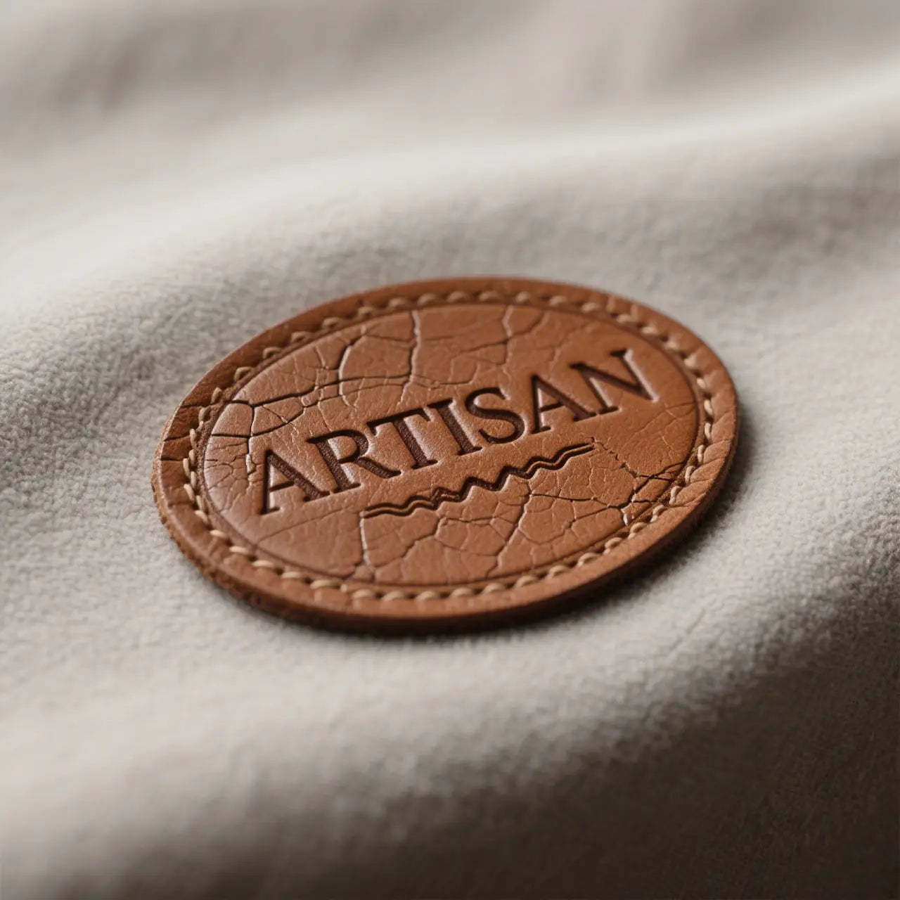 Brown Oval PU Leather Nameplate (10pcs)