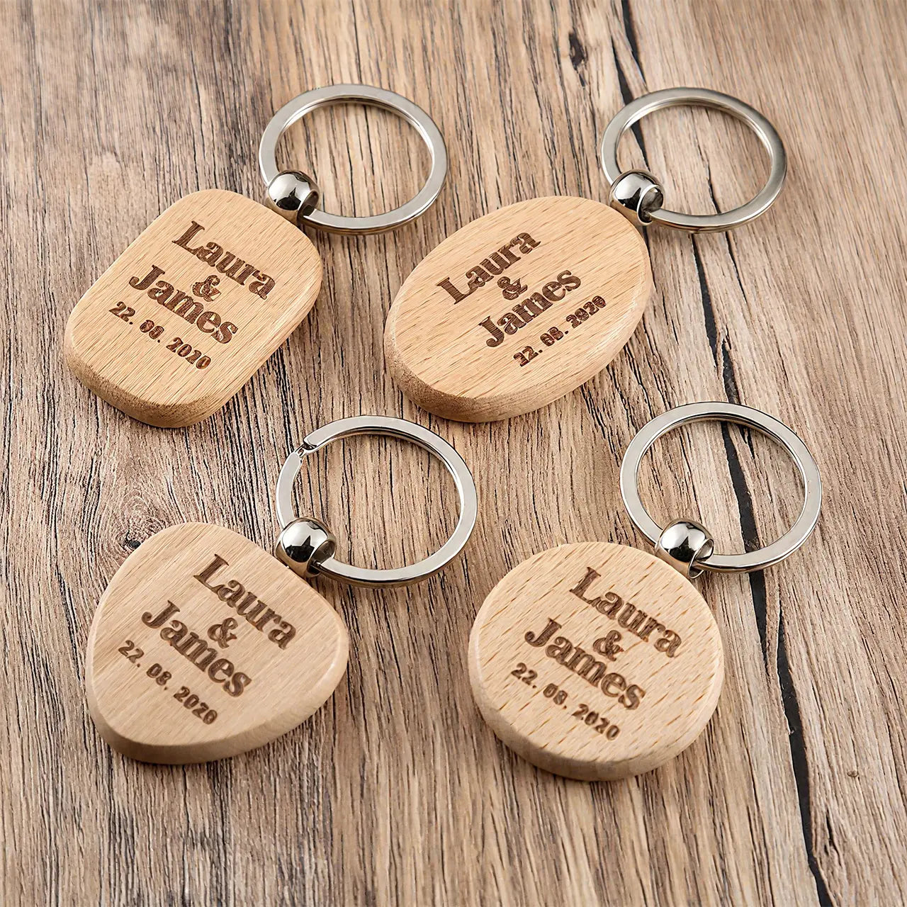 Rectangular Wooden Keychain (10pcs)