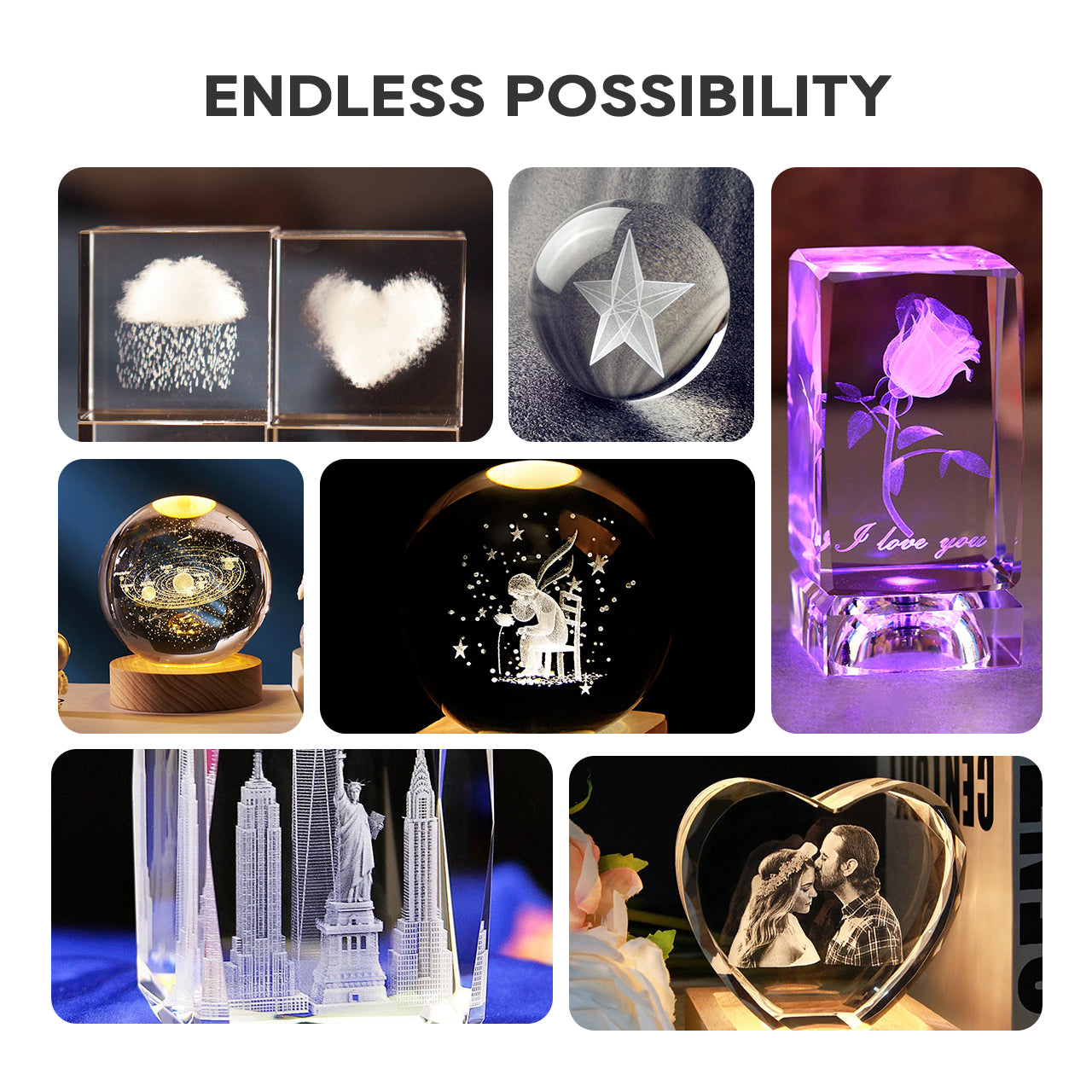 100×50×50mm K9 Crystal Cube