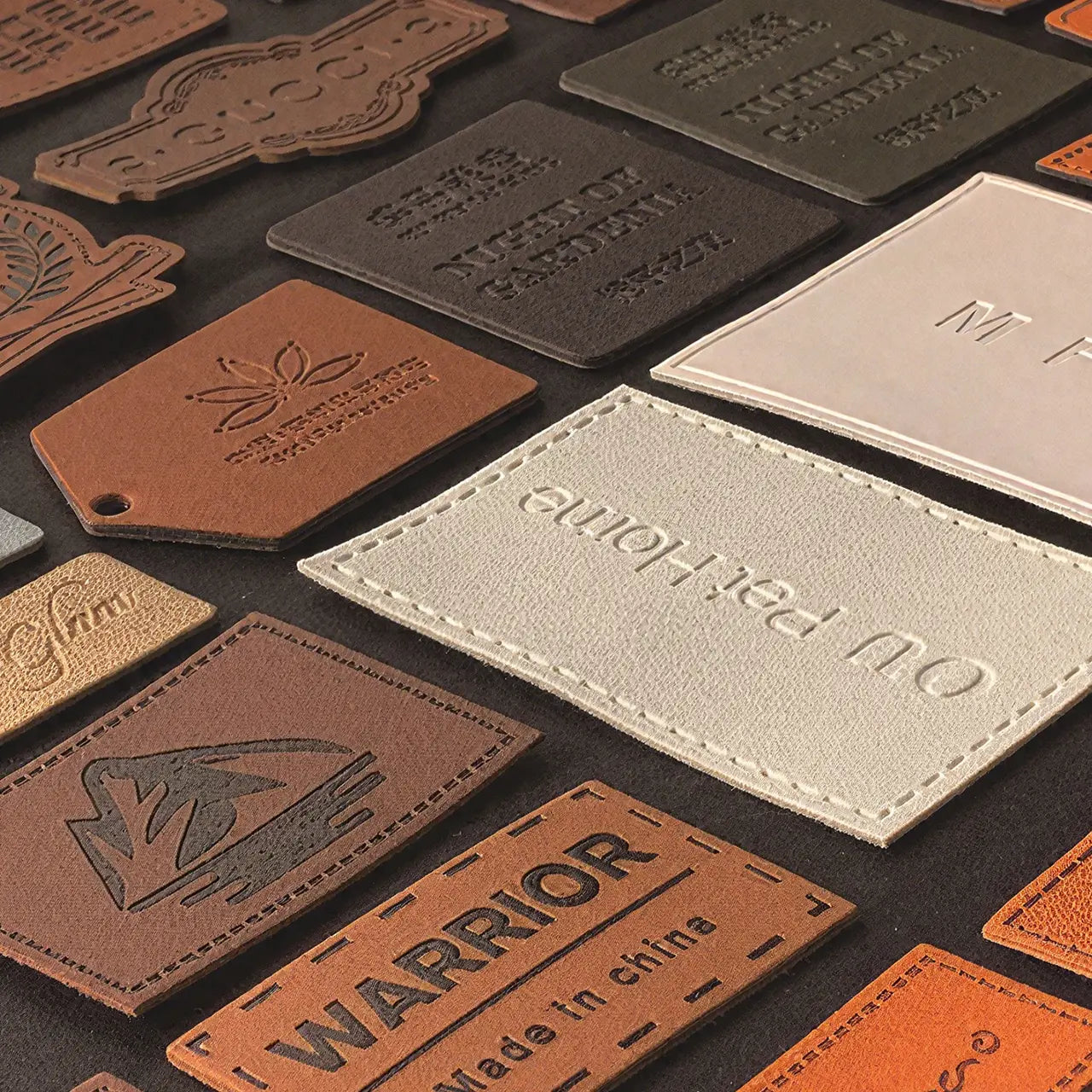 Brown Rectangular PU Nameplate (10pcs)