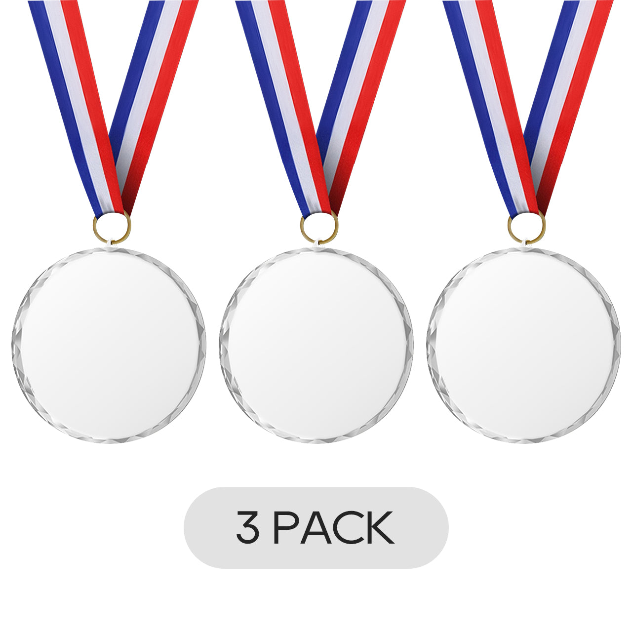 Blank Glass Medal (3pcs)